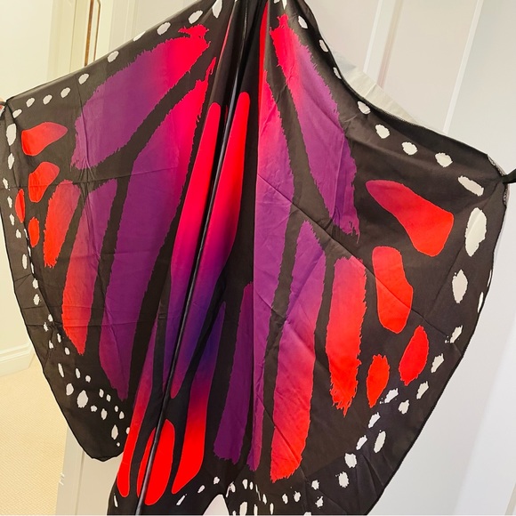 Brand New Halloween Costume Large Butterfly Wings Shawl Fairy Ladies Cape - Picture 8 of 8
